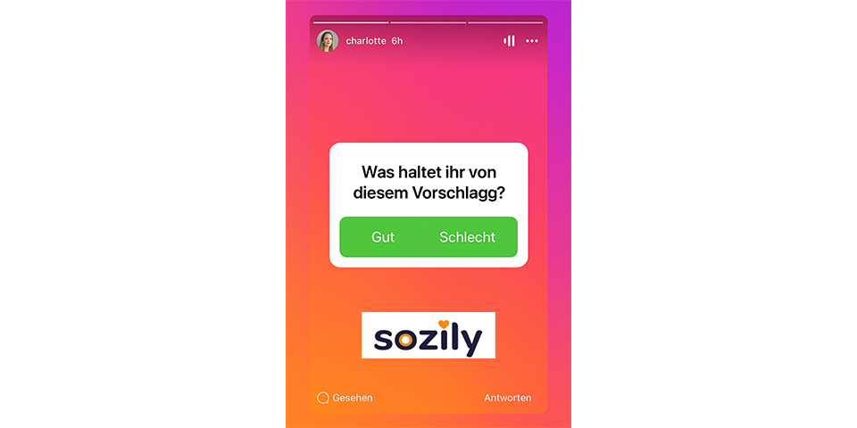Instagram Story umfrage sticker