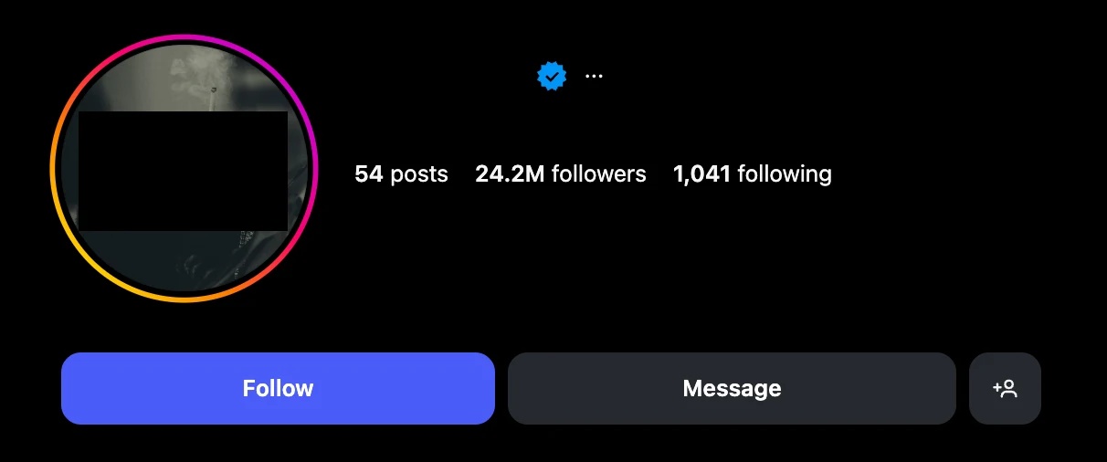 Künstlerprofil nach Sozily-Kampagne: 24,2 Mio Follower, 54 Beiträge