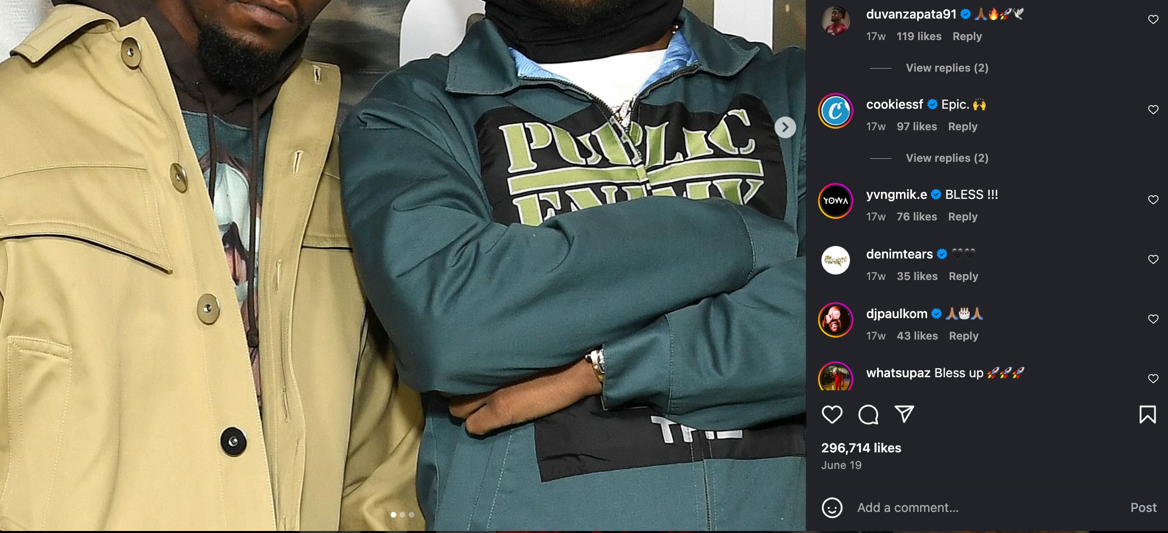 Beispiel-Post vor Kampagne: 296.714 Likes